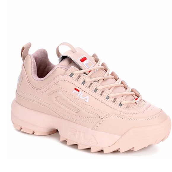 pink fila platform sneakers